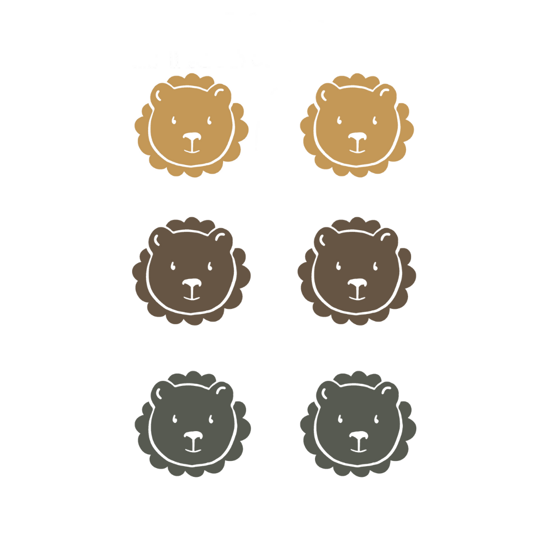 Bügelmotiv "Löwe" (Mokka/Khaki/Beige) im 2er Set
