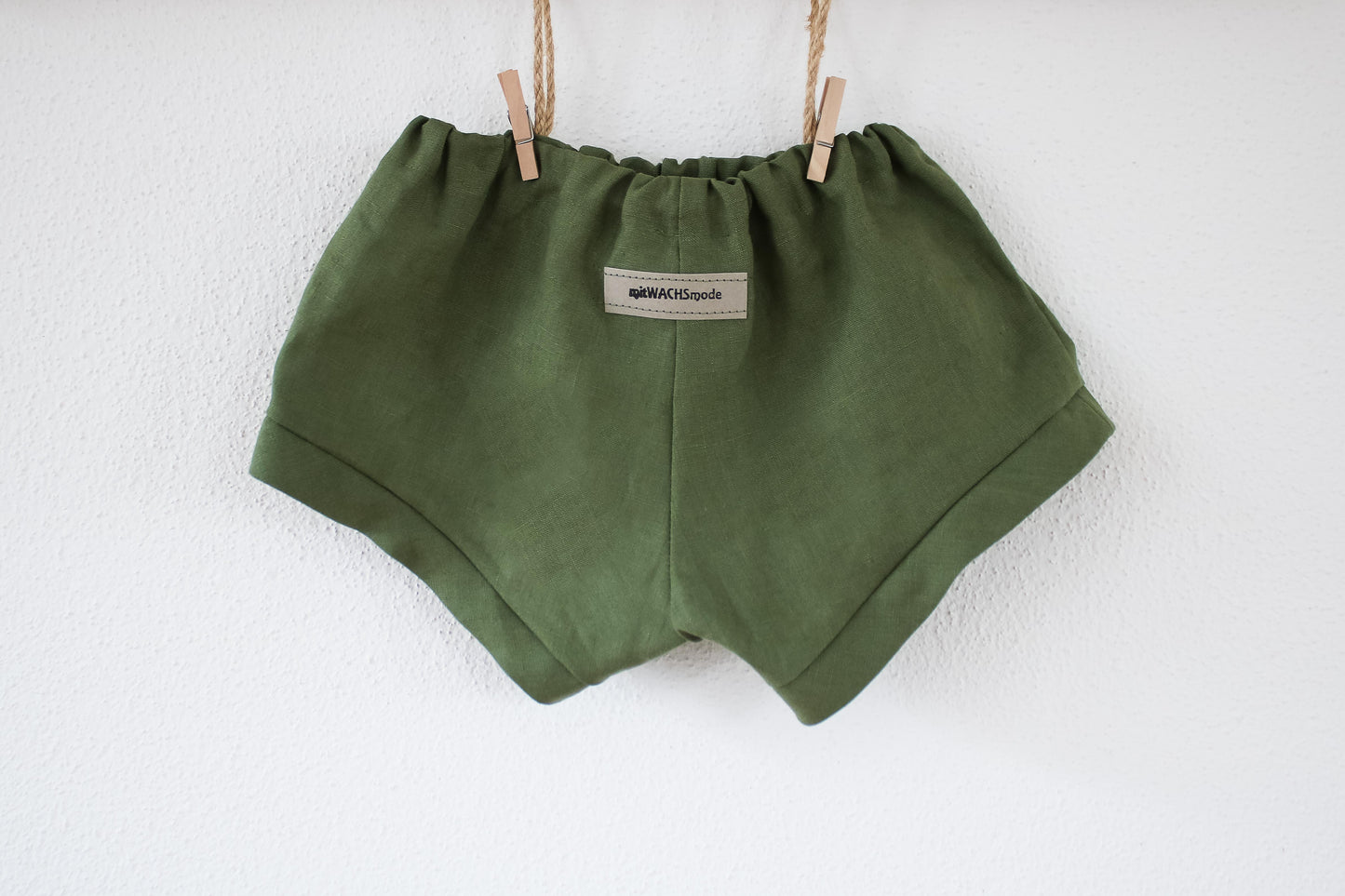 Leinen Shorts (Olivgrün)