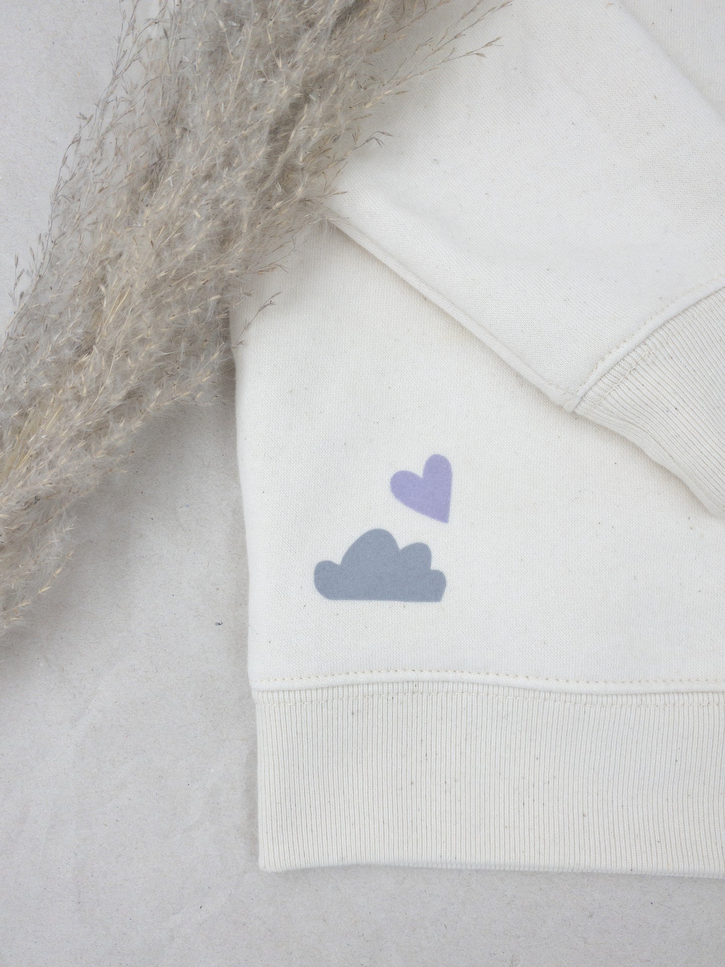Kleine Bügelmotive "Herz"(Lavendel/Khaki) im 4er-Set