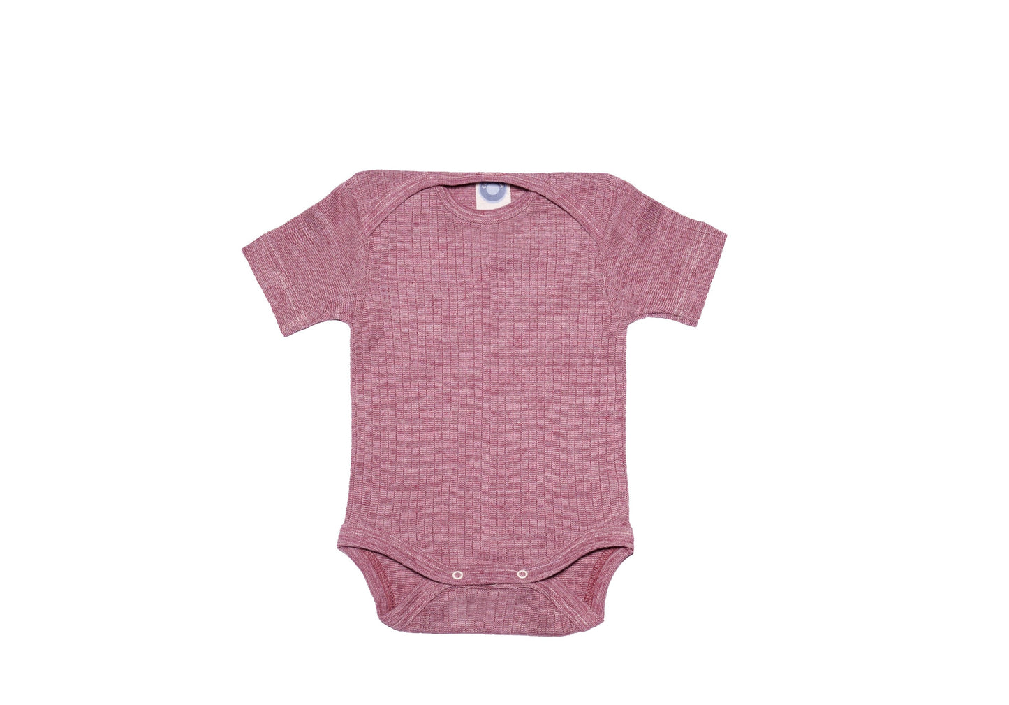 Cosilana Baby Kurzarm-Body Weinrot meliert (Baumwolle-Wolle-Seide)