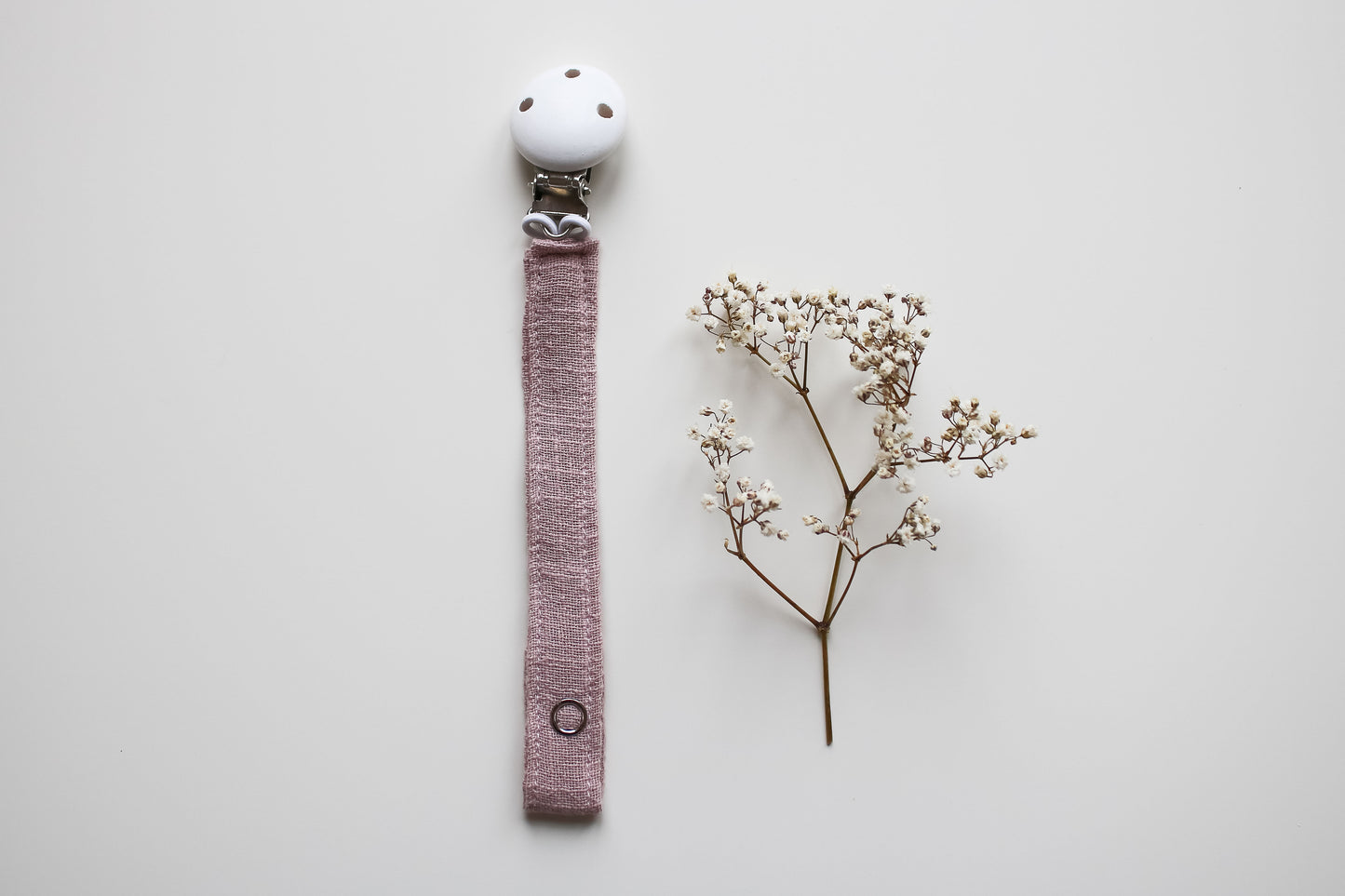 Stoffschnullerkette "Dark Rose"