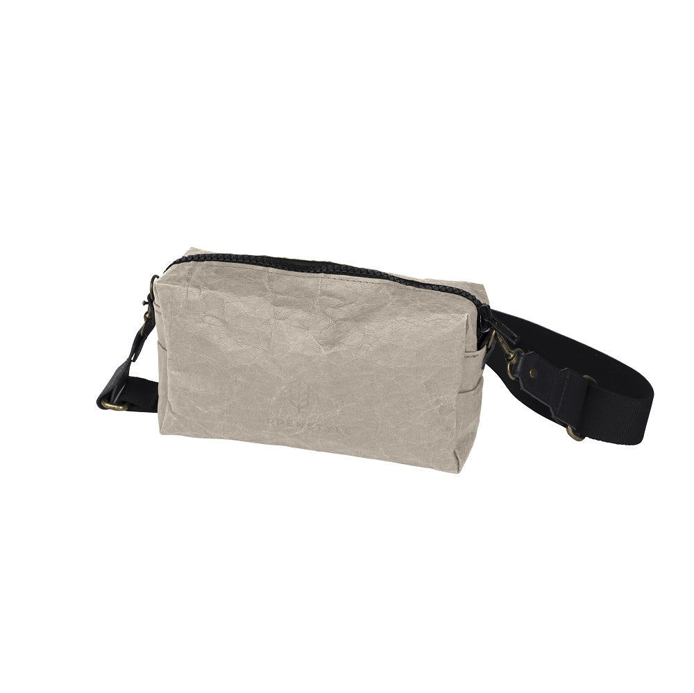 Crossbody-Clutch "Mea" (Caramel/Olive/Light Grey) aus Papier