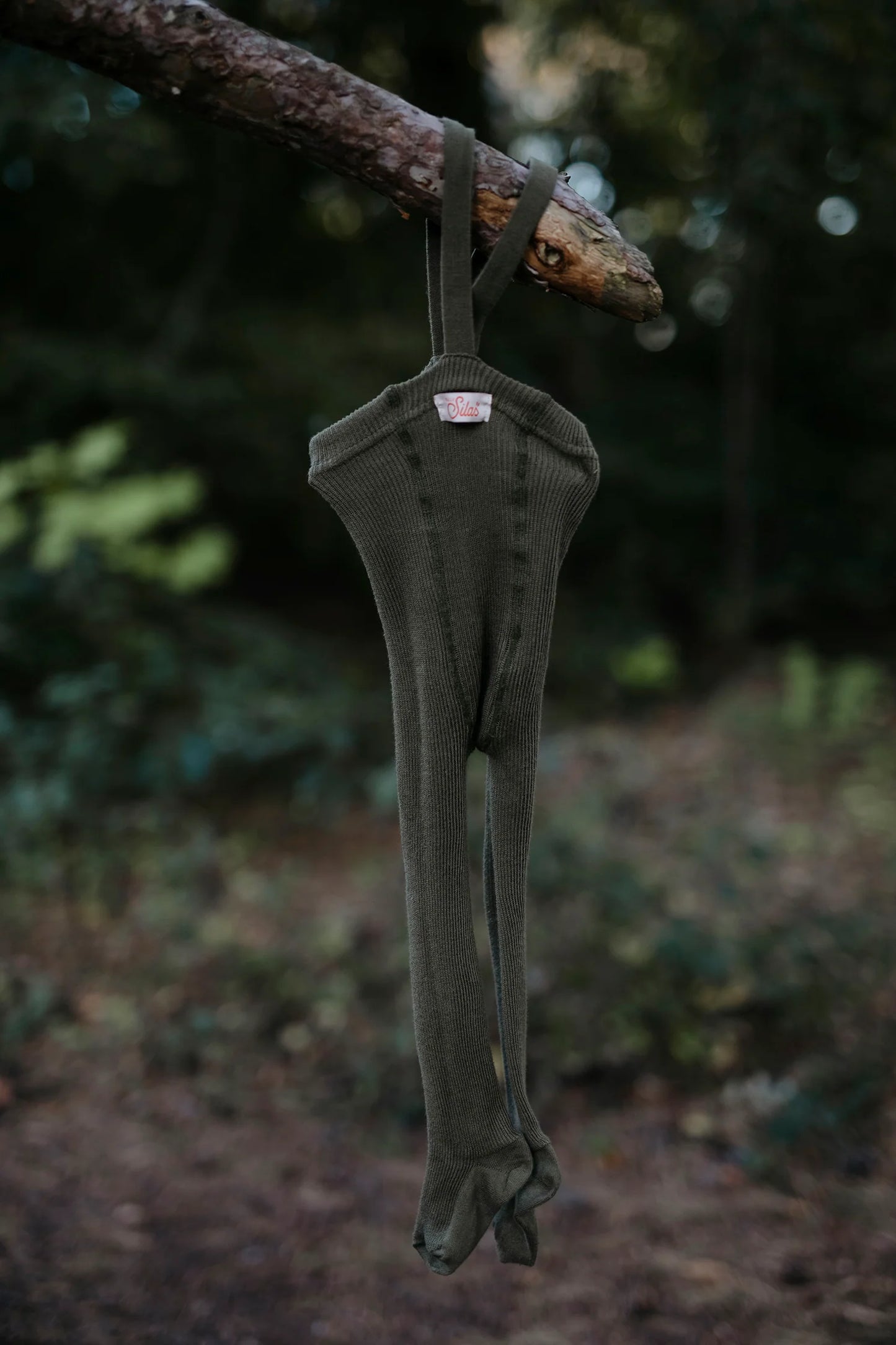 Bio Trägerstrumpfhose "Retro" (Olive) von Silly Silas