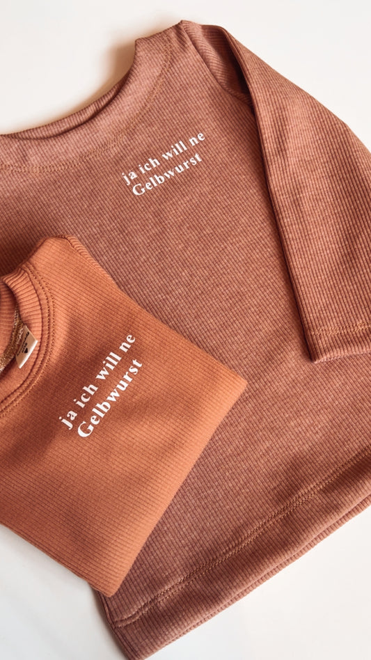 Langarmshirt "Gelbwurst" (Braun)