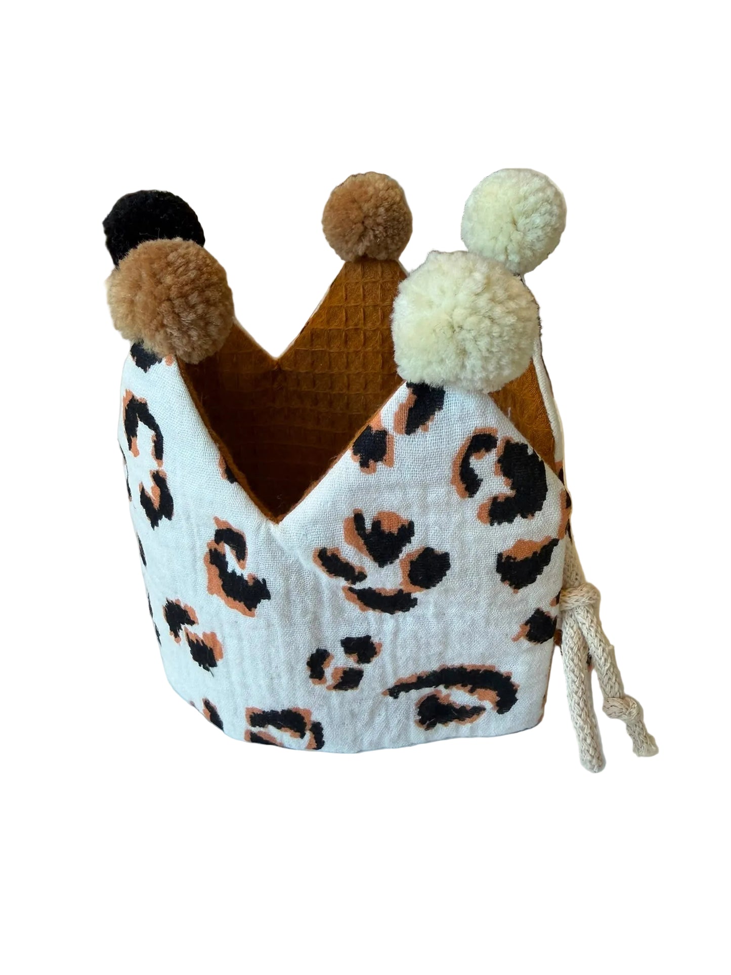 Geburtstagskrone "Musselin" (Kupfer/Leo und Blau/Leo) mit Pompons