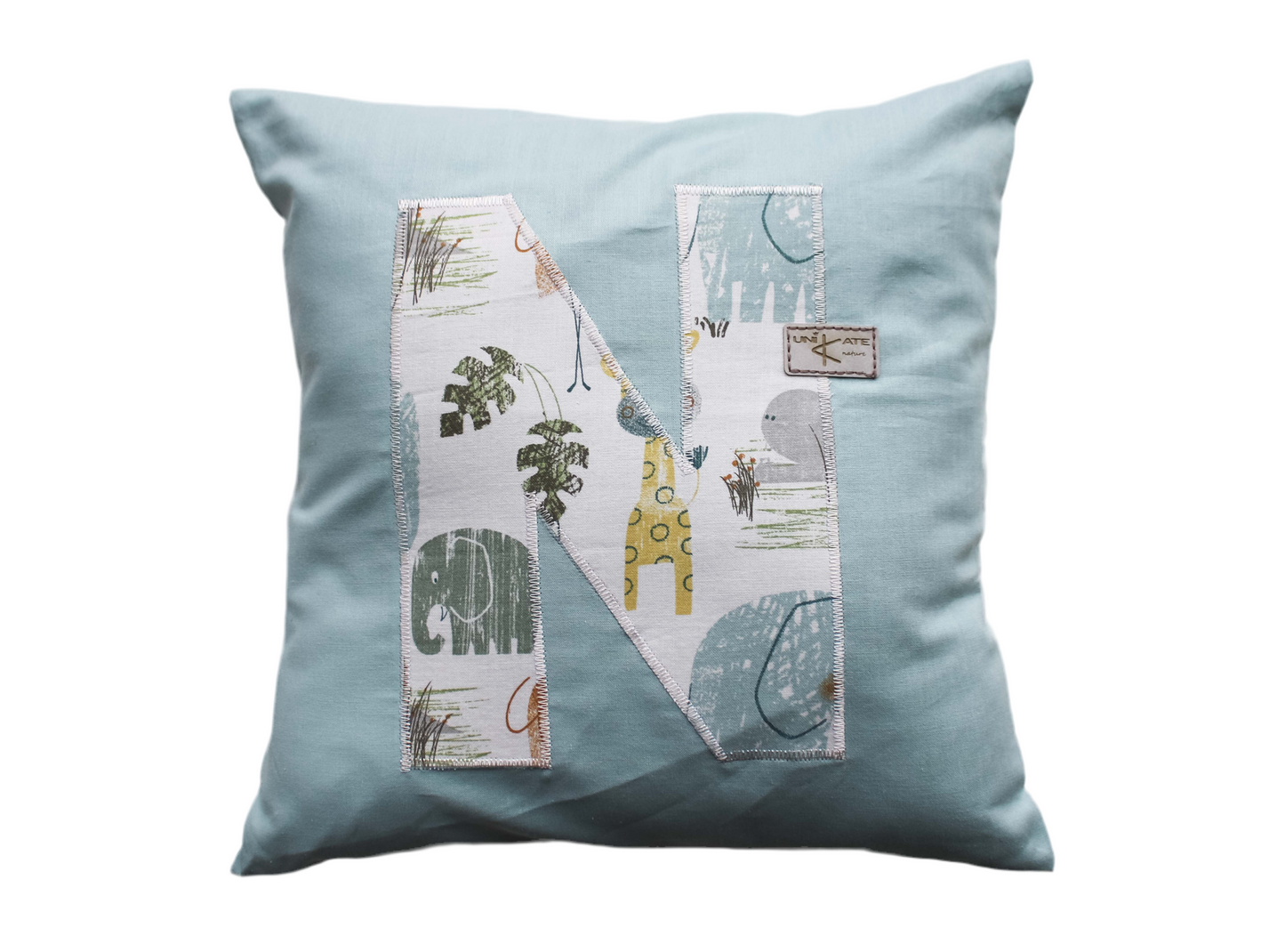 Kissenhülle (Personalisierbar) in Eisgrün