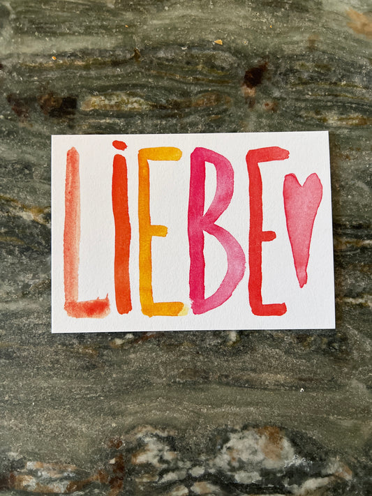 Postkarte "Liebe" (handgemalt)