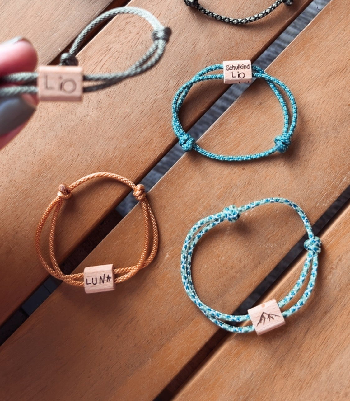 Individuelles Segeltau-Armband "Schulkind mit Namensgravur“