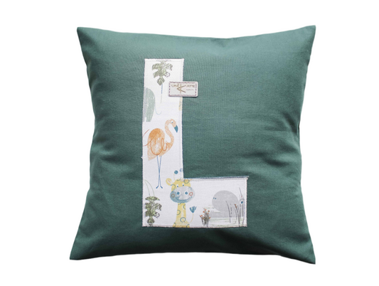 Kissenhülle (Personalisierbar) in Tannengrün
