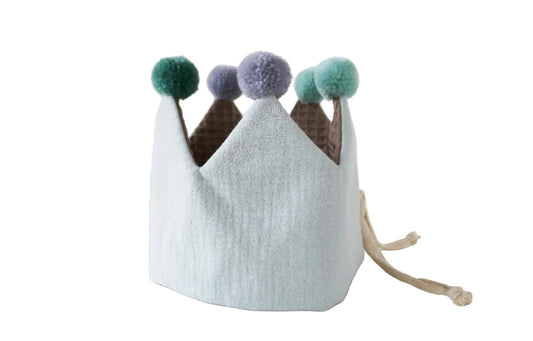 Stoffkrone zum Binden "Kinder-Geburtstag & Co" (Smokey Beige/Mint)