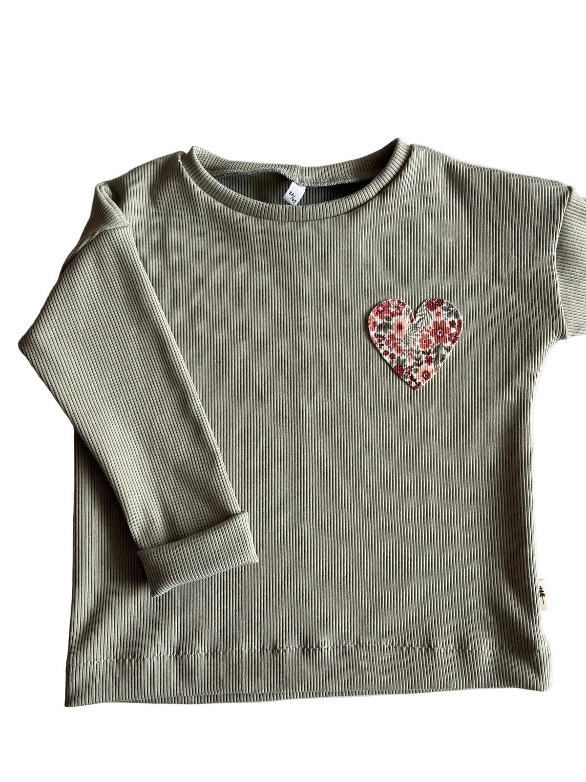 Rippshirt "Flowerheart" (Mint)