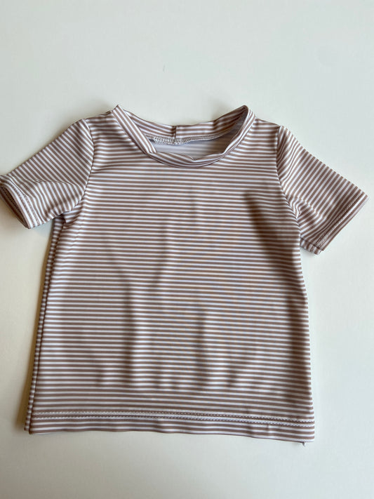 UV Shirt "Stripes" (Beige) - nachhaltige Swimwear