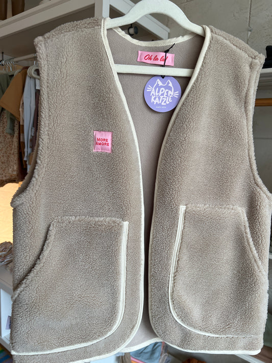 Teddy-Weste "Beige" (hell) von Alpenkätzle