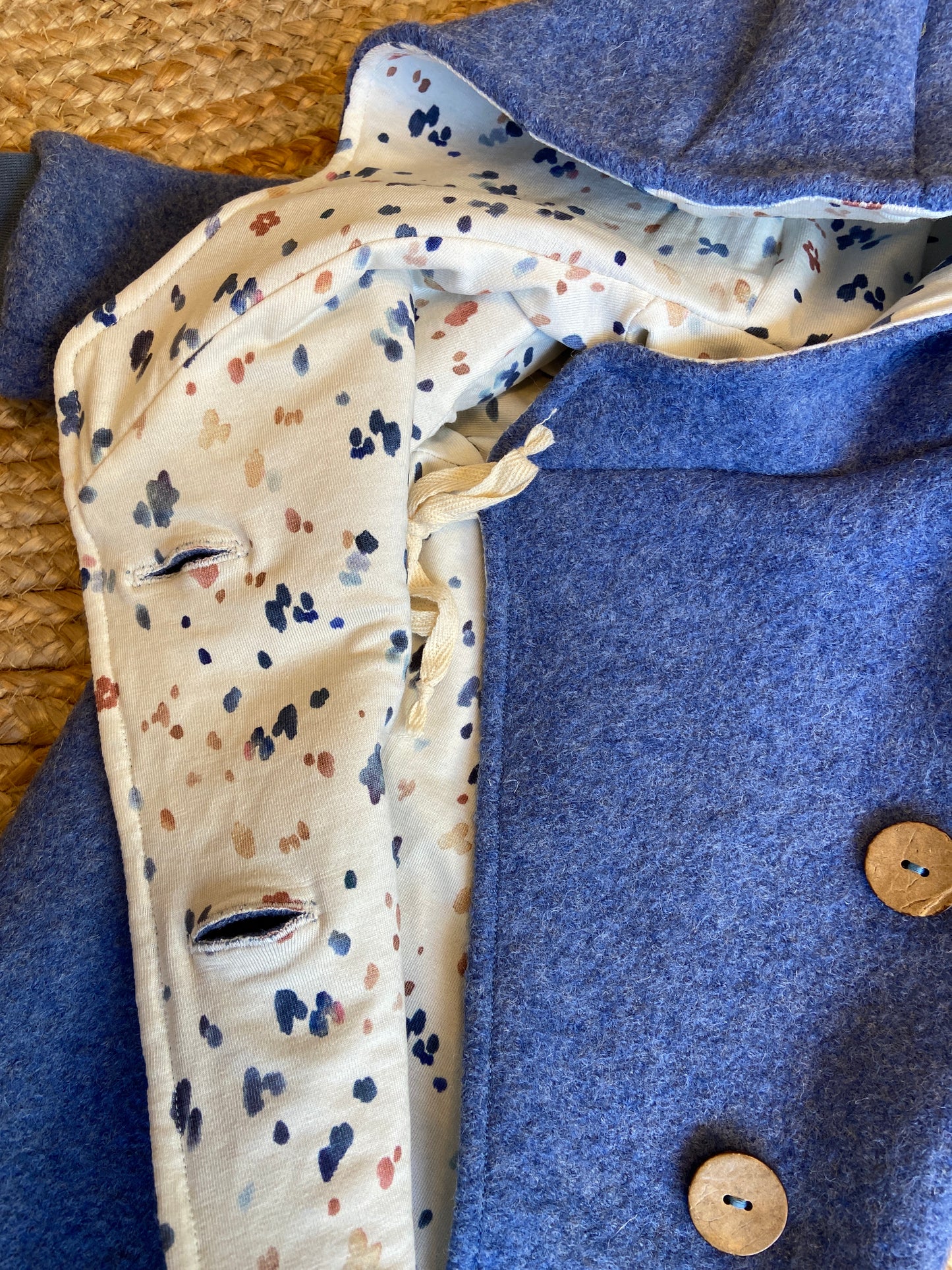 Wollwalk Overall "Happy Dots" (Blau) - handgemacht