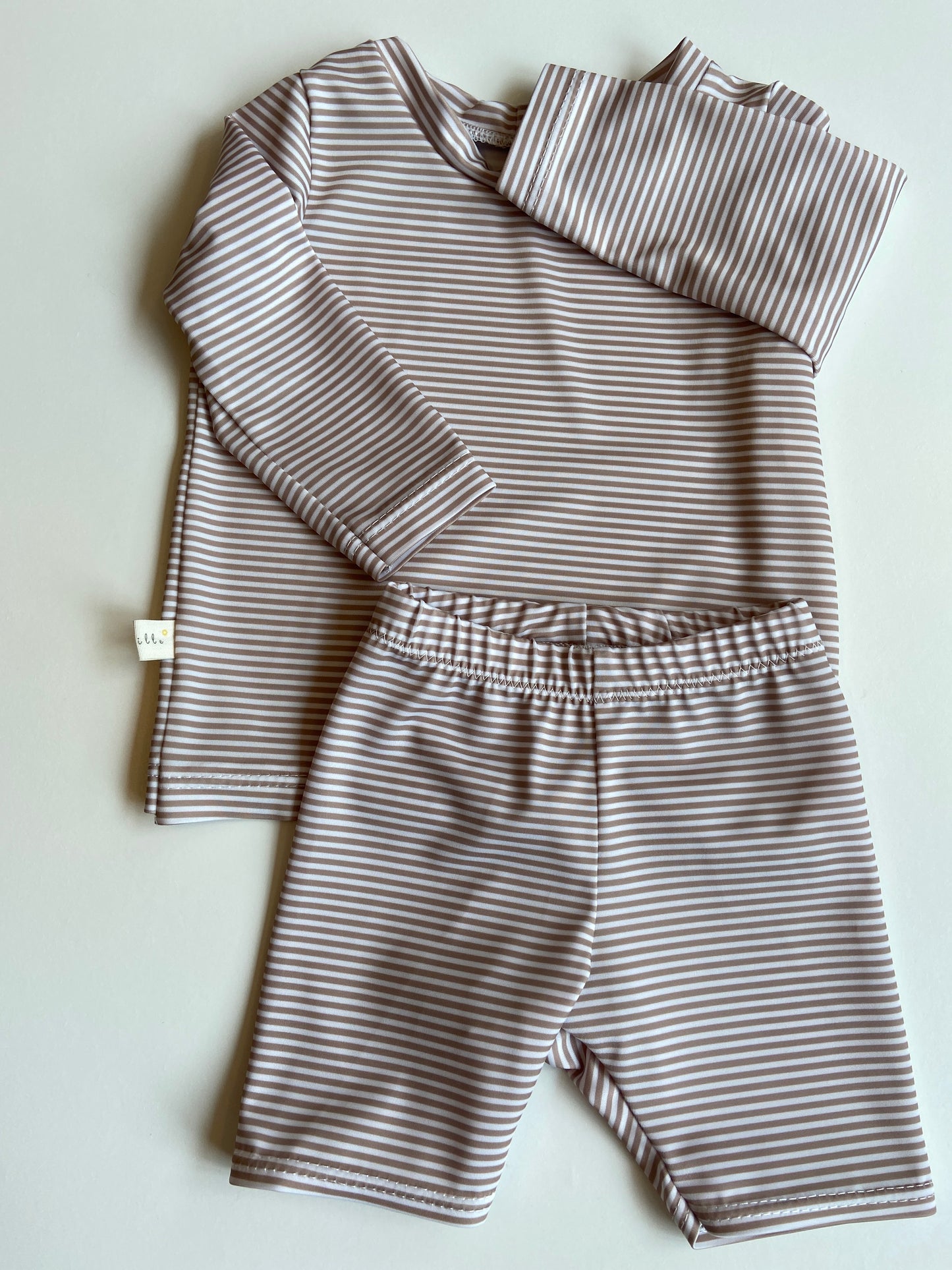 UV Shorts "Stripes" (Beige) - nachhaltige Swimwear