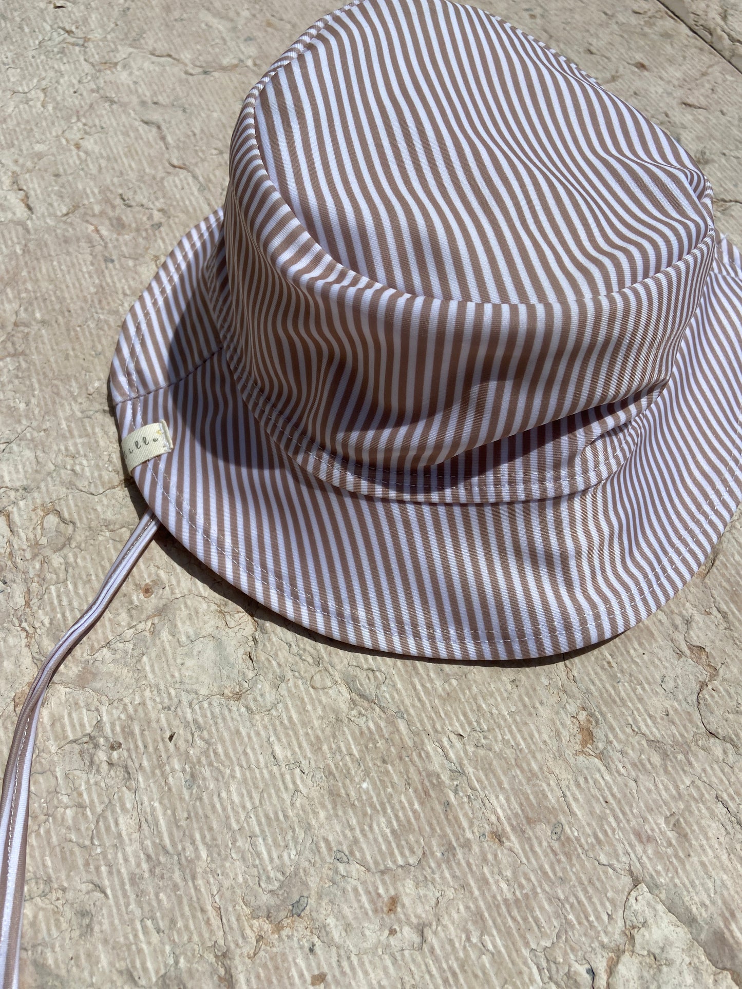 UV Bucket Hat "Stripes" (Beige) - nachhaltige Swimwear