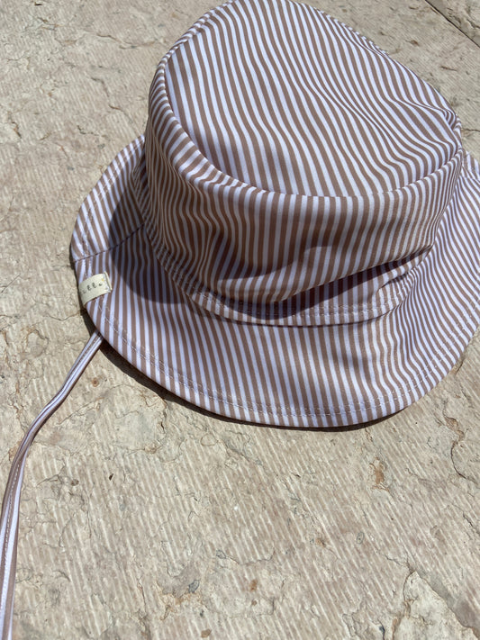 UV Bucket Hat "Stripes" (Beige) - nachhaltige Swimwear