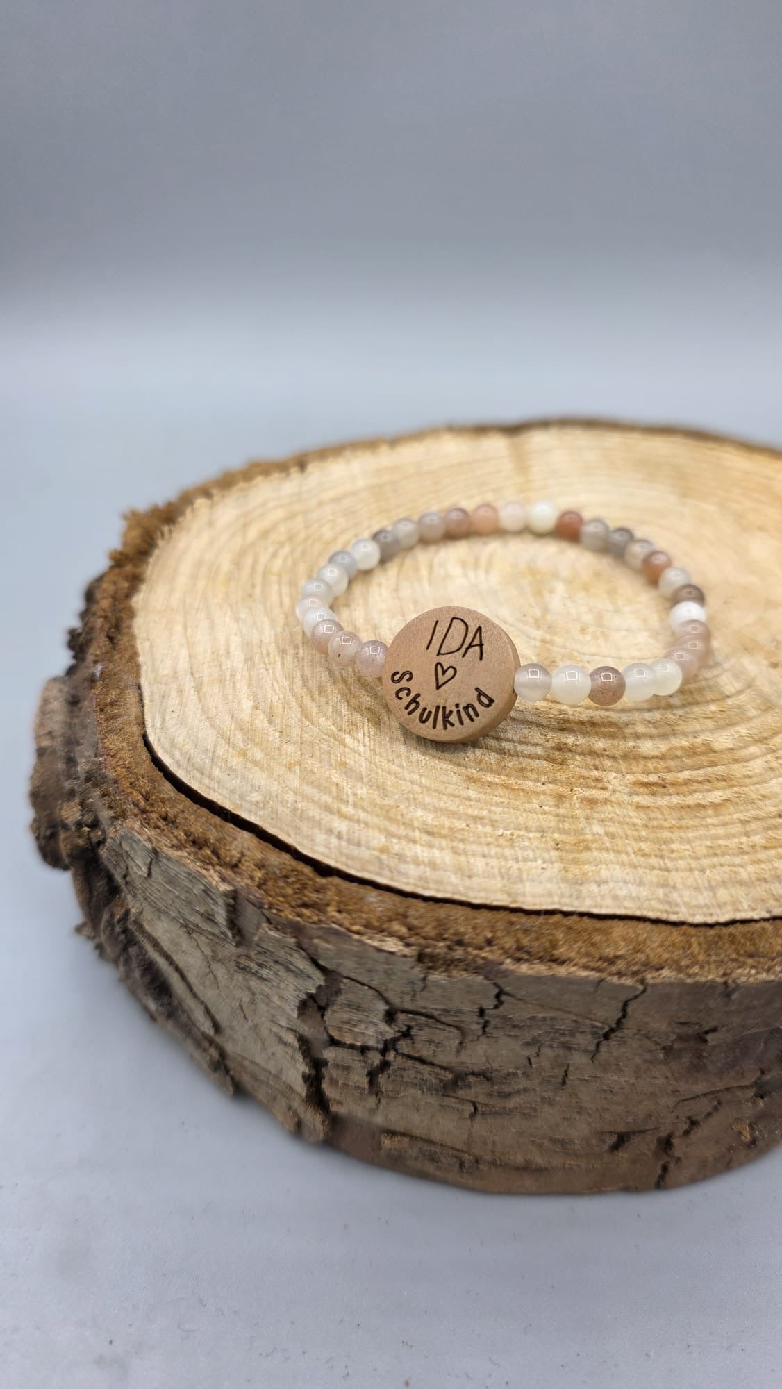 Individuelles Kids Perlen-Armband "Schulkind mit Namensgravur“