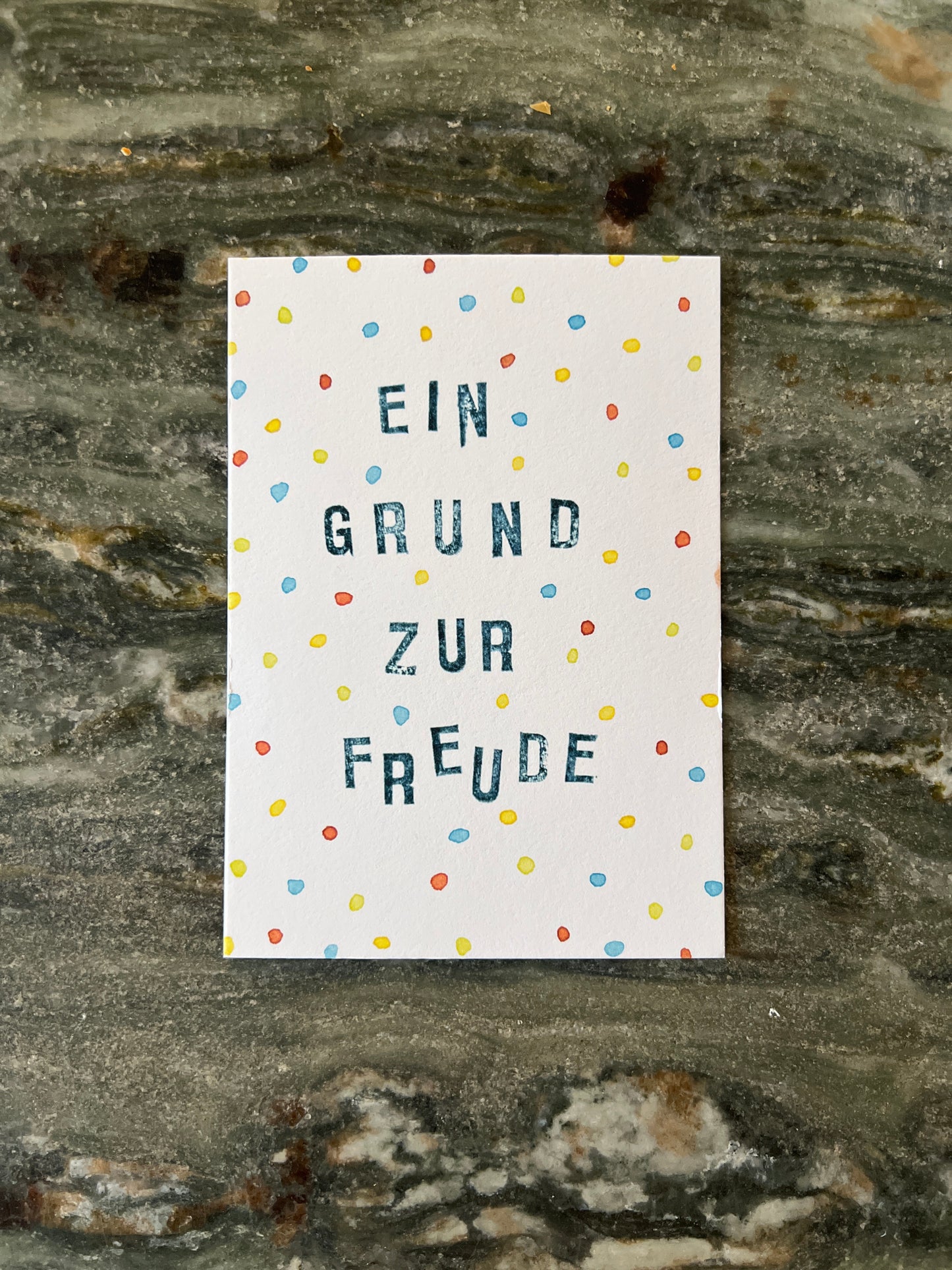 Postkarte "Ein Grund zur Freude" (handgemalt)
