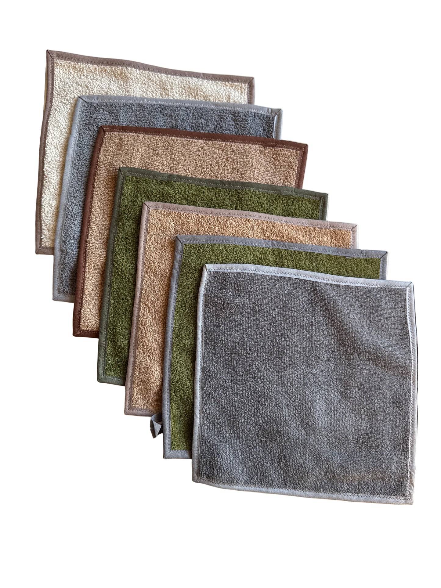 Waschlappen "Uni" (Rosa/Grün/Creme/Dunkelgrau/Braun/Beige)