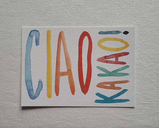 Postkarte "Ciao Kakao" (handgemalt)