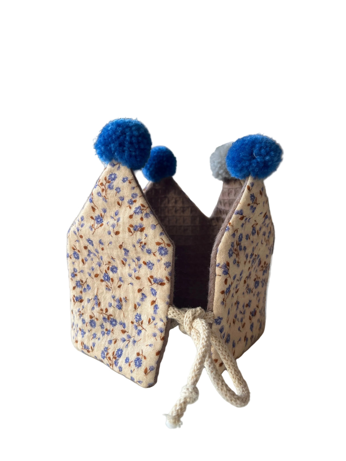 Stoffkrone zum Binden "Kinder-Geburtstag & Co" (Smokey Beige/Kornblume und Kupfer/Kornblume)