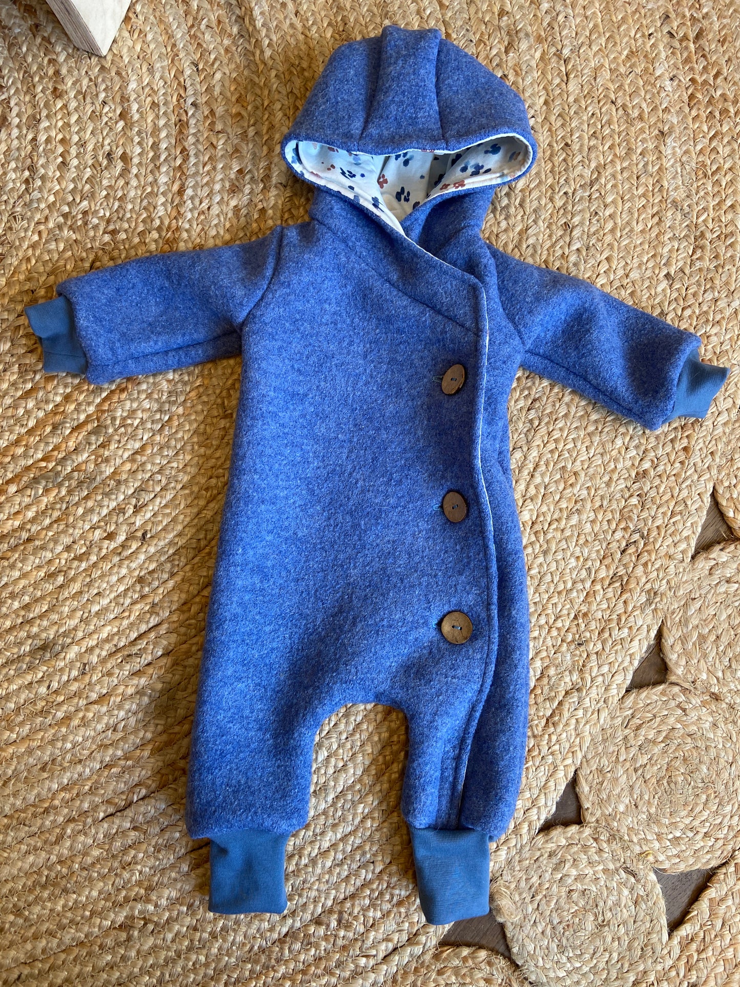 Wollwalk Overall "Happy Dots" (Blau) - handgemacht