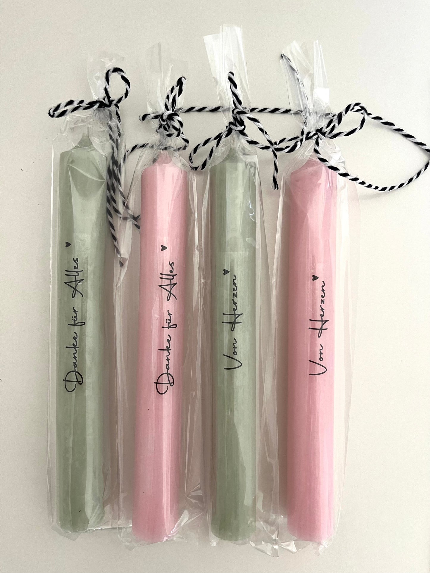 Stimmungskerze "Danke" (Rosa/Salbei)