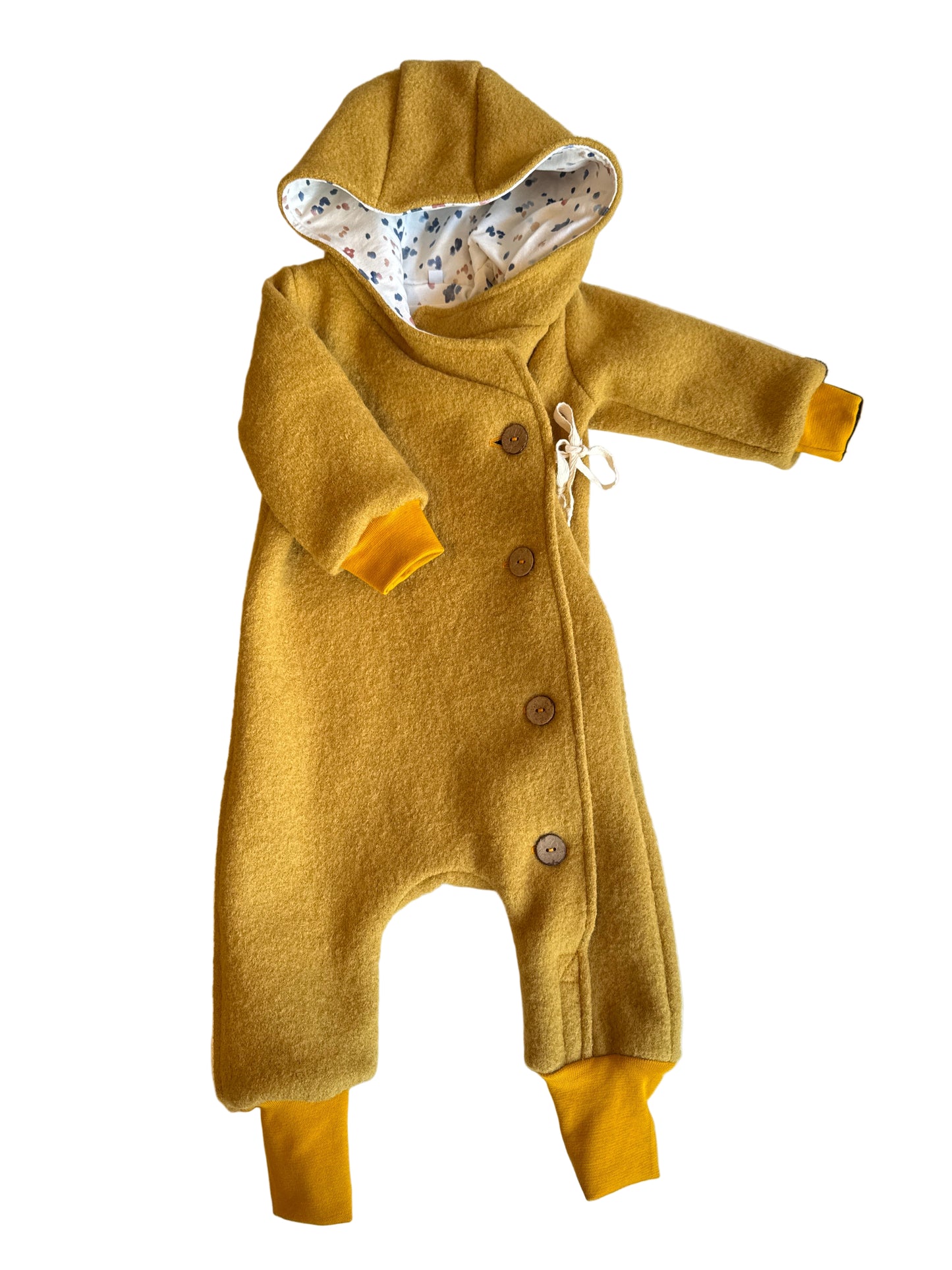 Wollwalk Overall "Happy Dots" (Gelb) - handgemacht