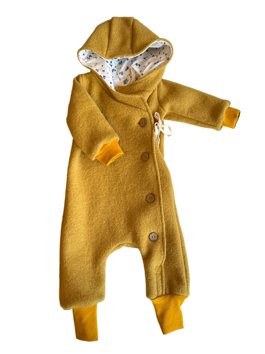 Wollwalk Overall "Happy Dots" (Gelb) - handgemacht