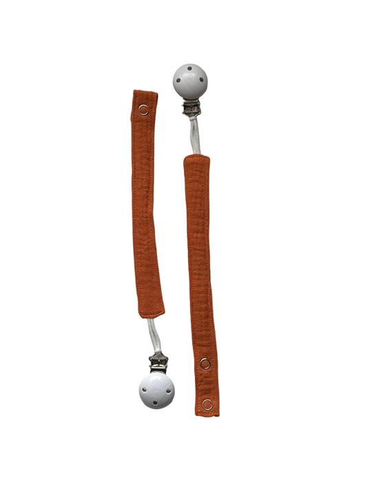 Stoffschnullerkette "Dusty Orange"
