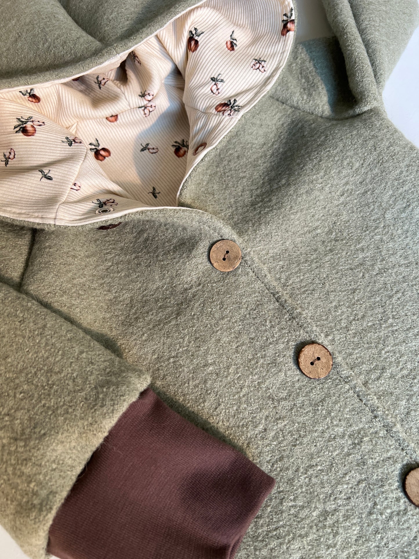 Wollwalk Jacke "Vintage Apple" (Hellgrün) - handgemacht