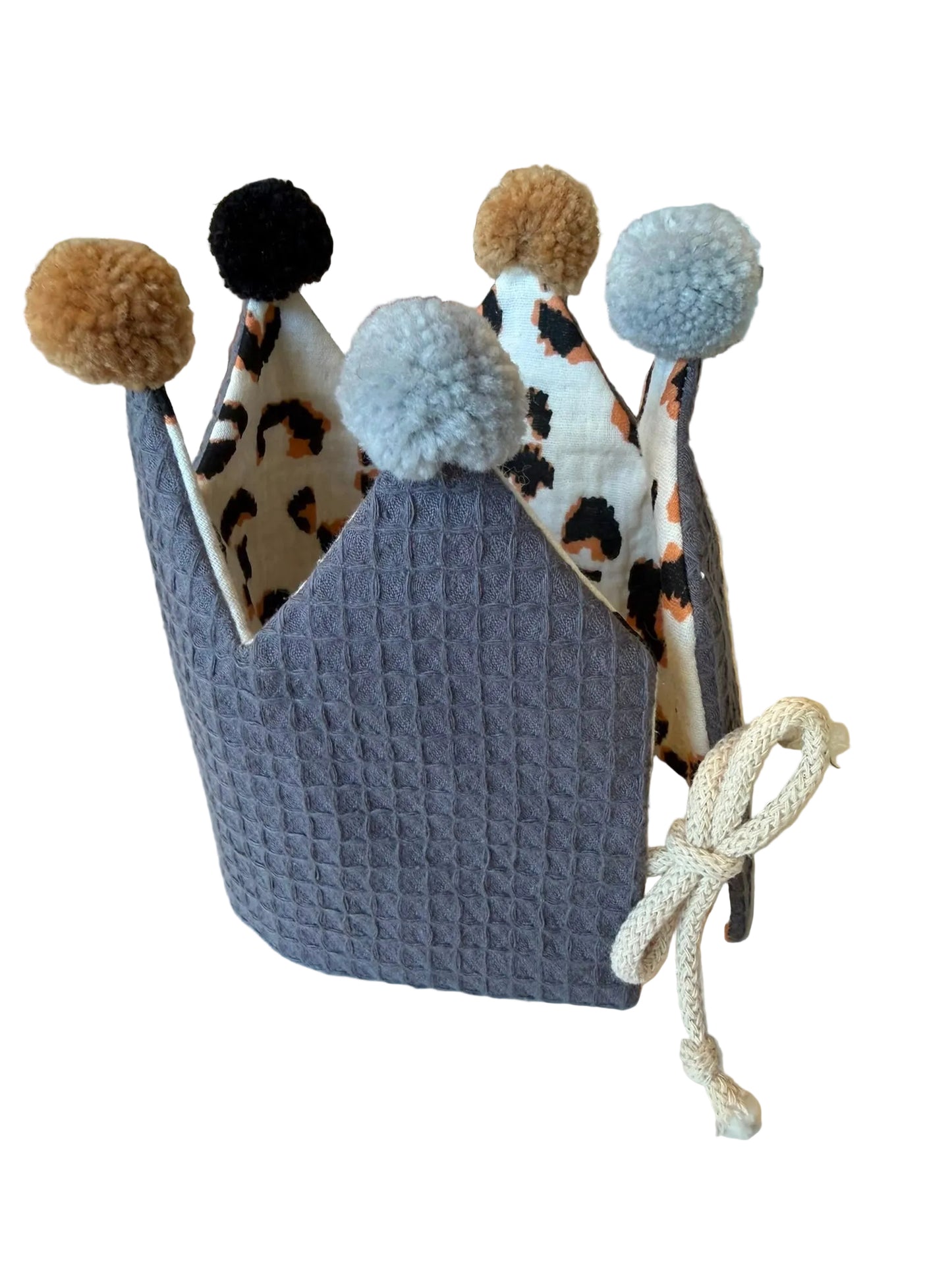 Geburtstagskrone "Musselin" (Kupfer/Leo und Blau/Leo) mit Pompons