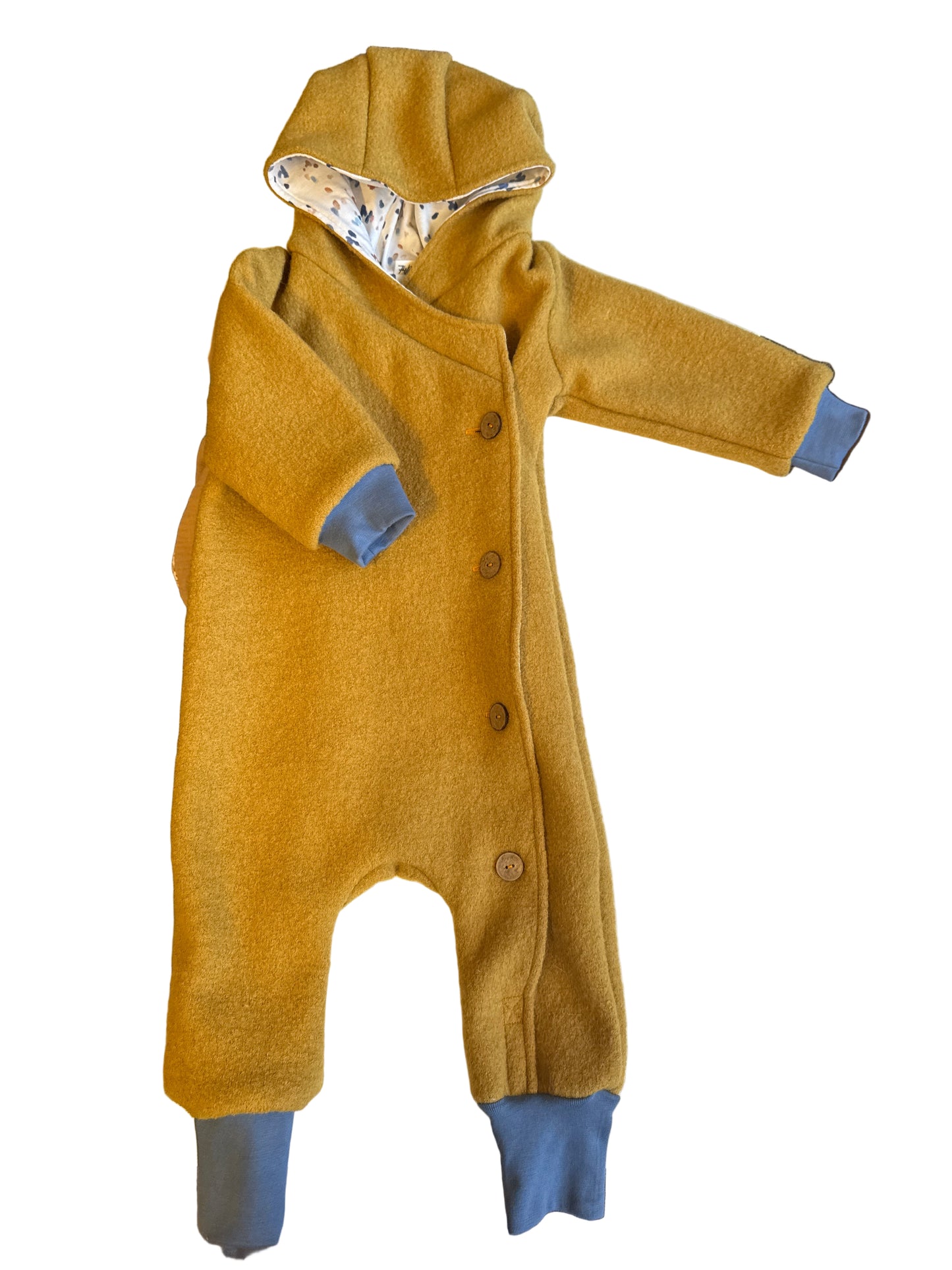 Wollwalk Overall "Happy Dots" (Gelb) - handgemacht