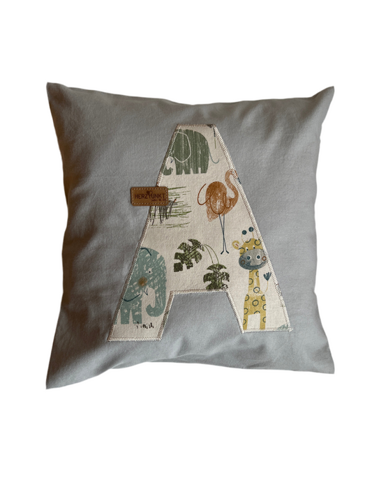 Kissenhülle (Personalisierbar) in Hellgrau