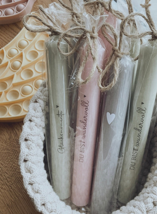 Stimmungskerze (Orange/Rosa/Grau/Salbei)