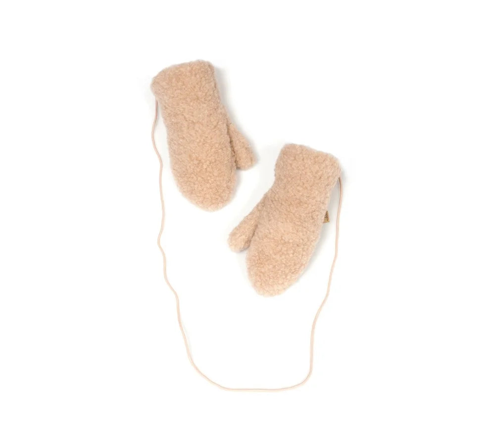 Kinder-Handschuhe aus Schurwolle (Beige)