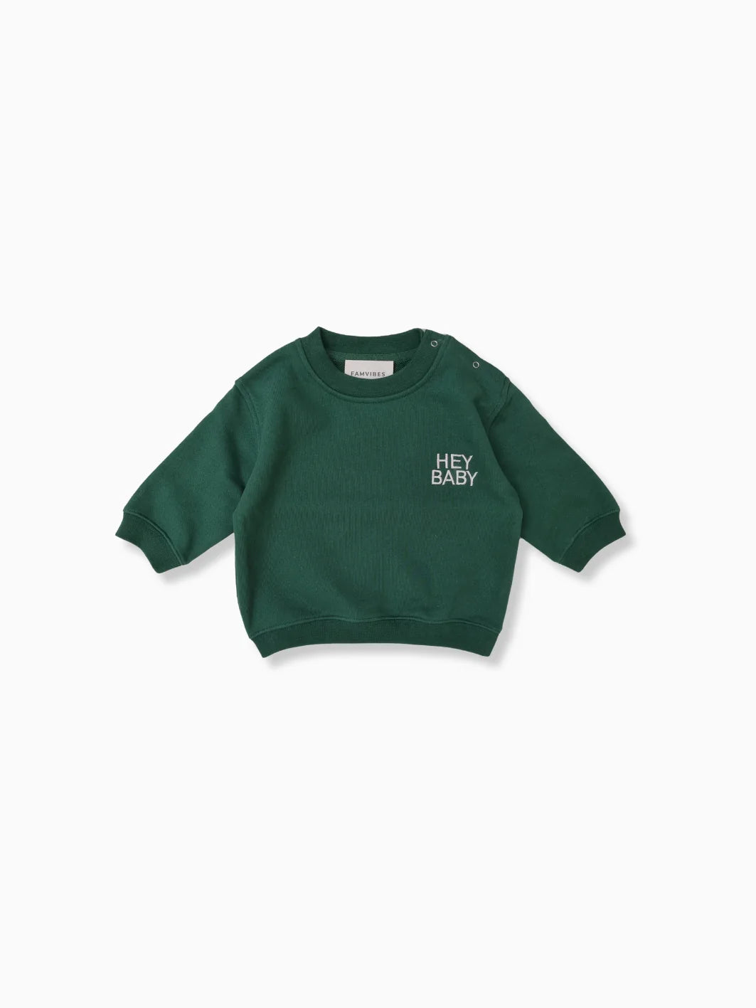 "HEY BABY" Sweater (Grün) von famvibes