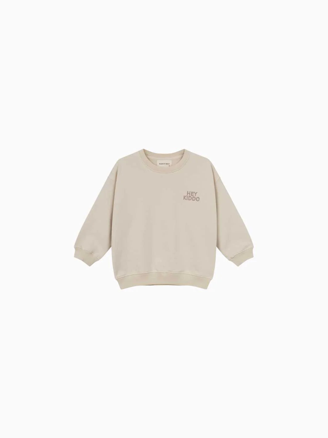 "HEY KIDDO" Sweater (Beige) von famvibes