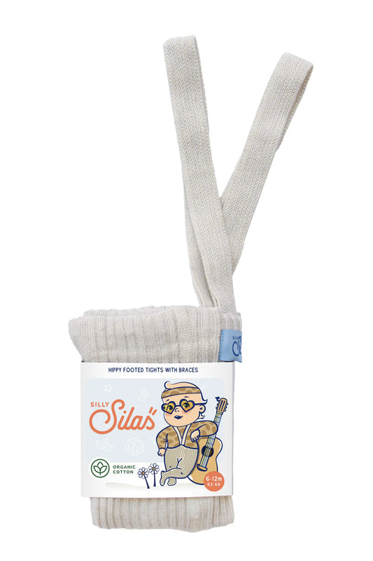 Bio Trägerstrumpfhose "Hippy" (Cream) von Silly Silas