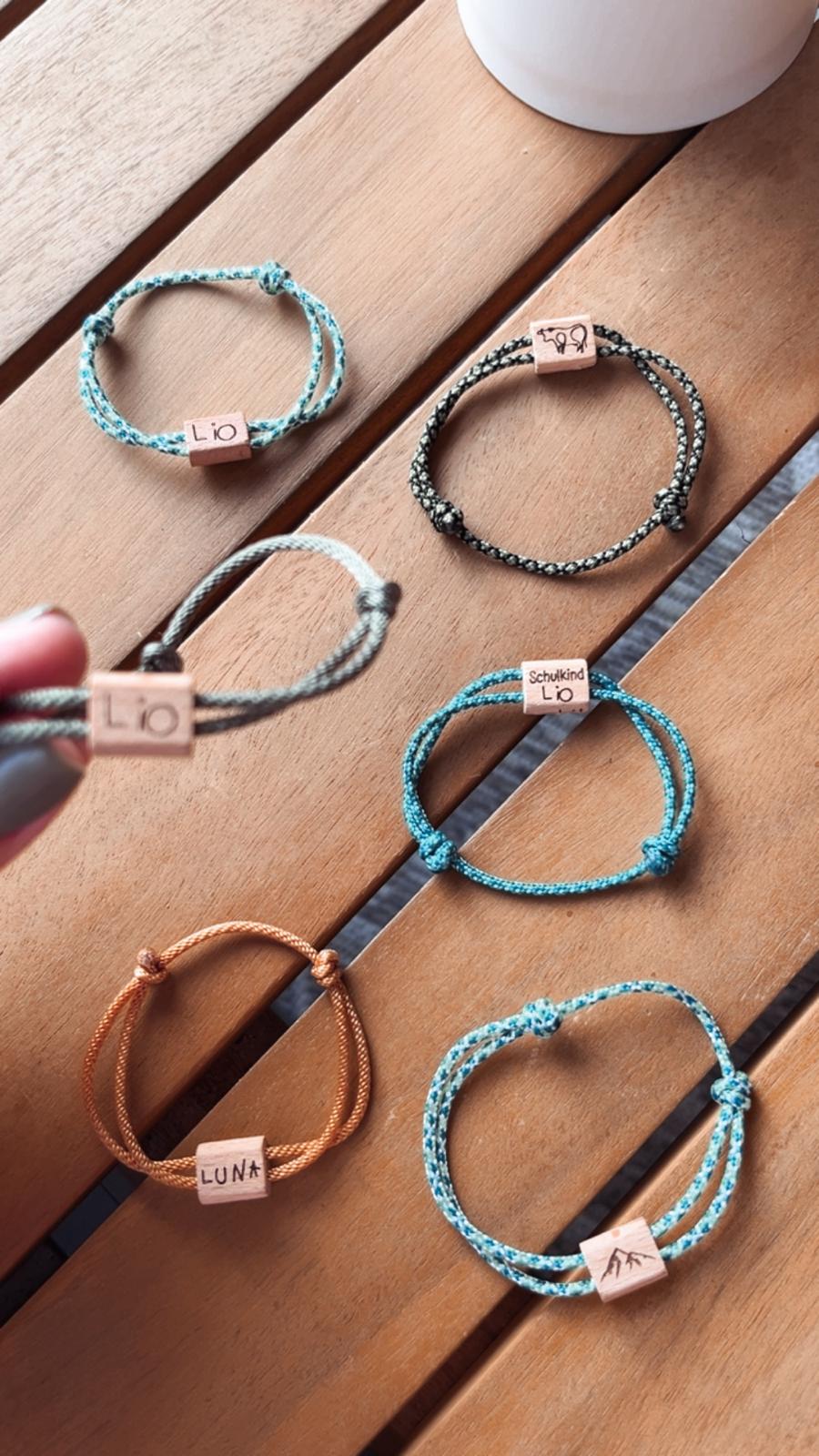 Individuelles Segeltau-Armband "Schulkind mit Namensgravur“