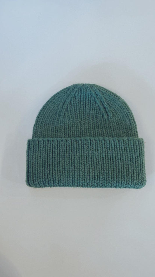 Strick Beanie "Merino" (Tannengrün)