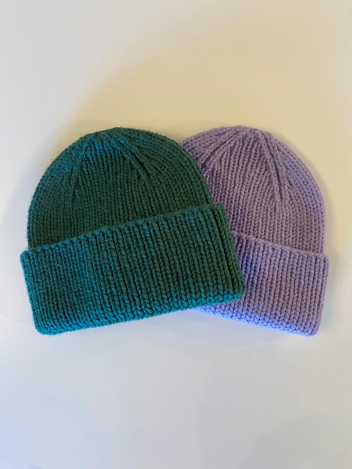 Strick Beanie "Merino" (Tannengrün)