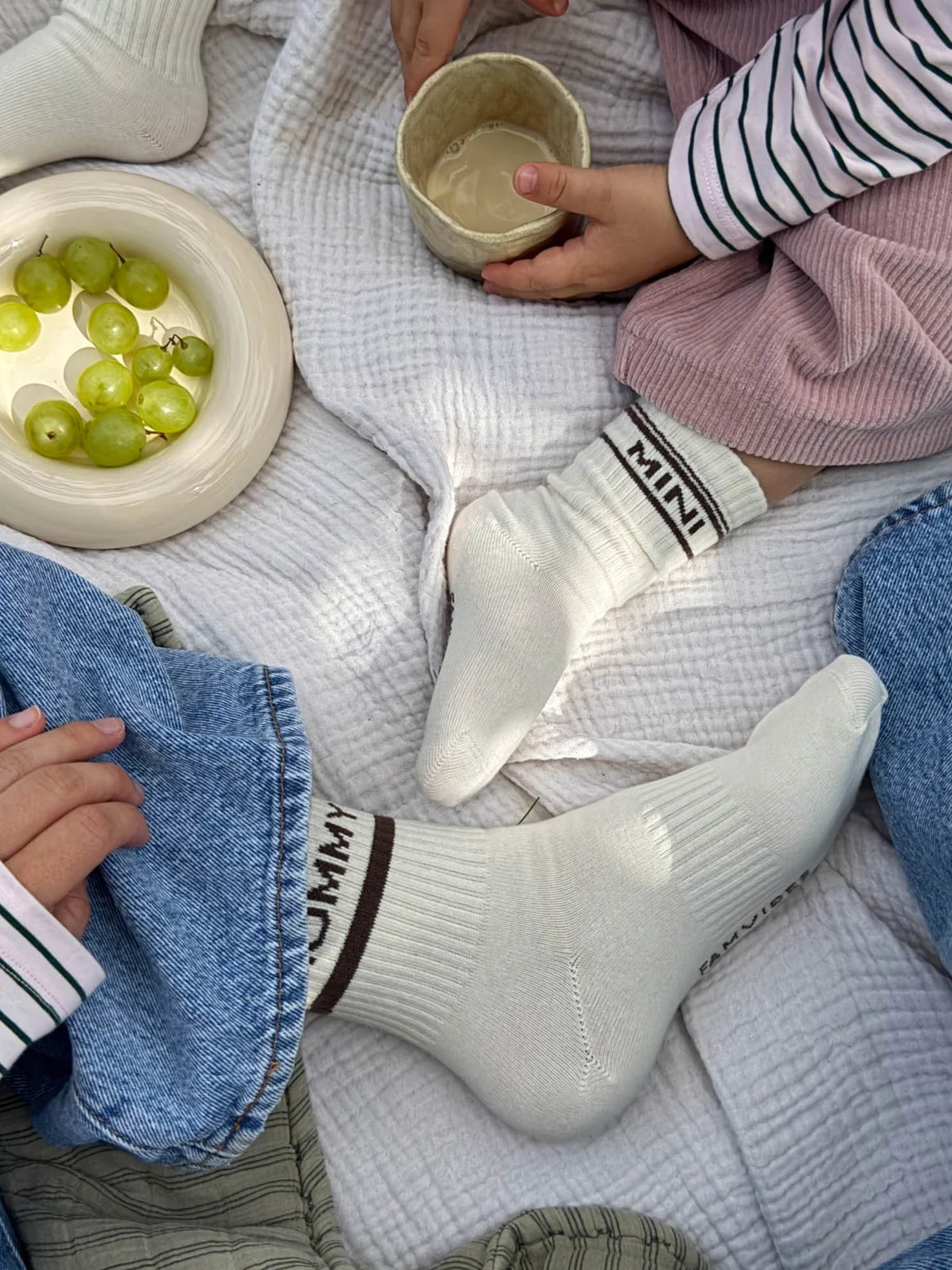 "MINI" Socken (Striped Creme) von famvibes