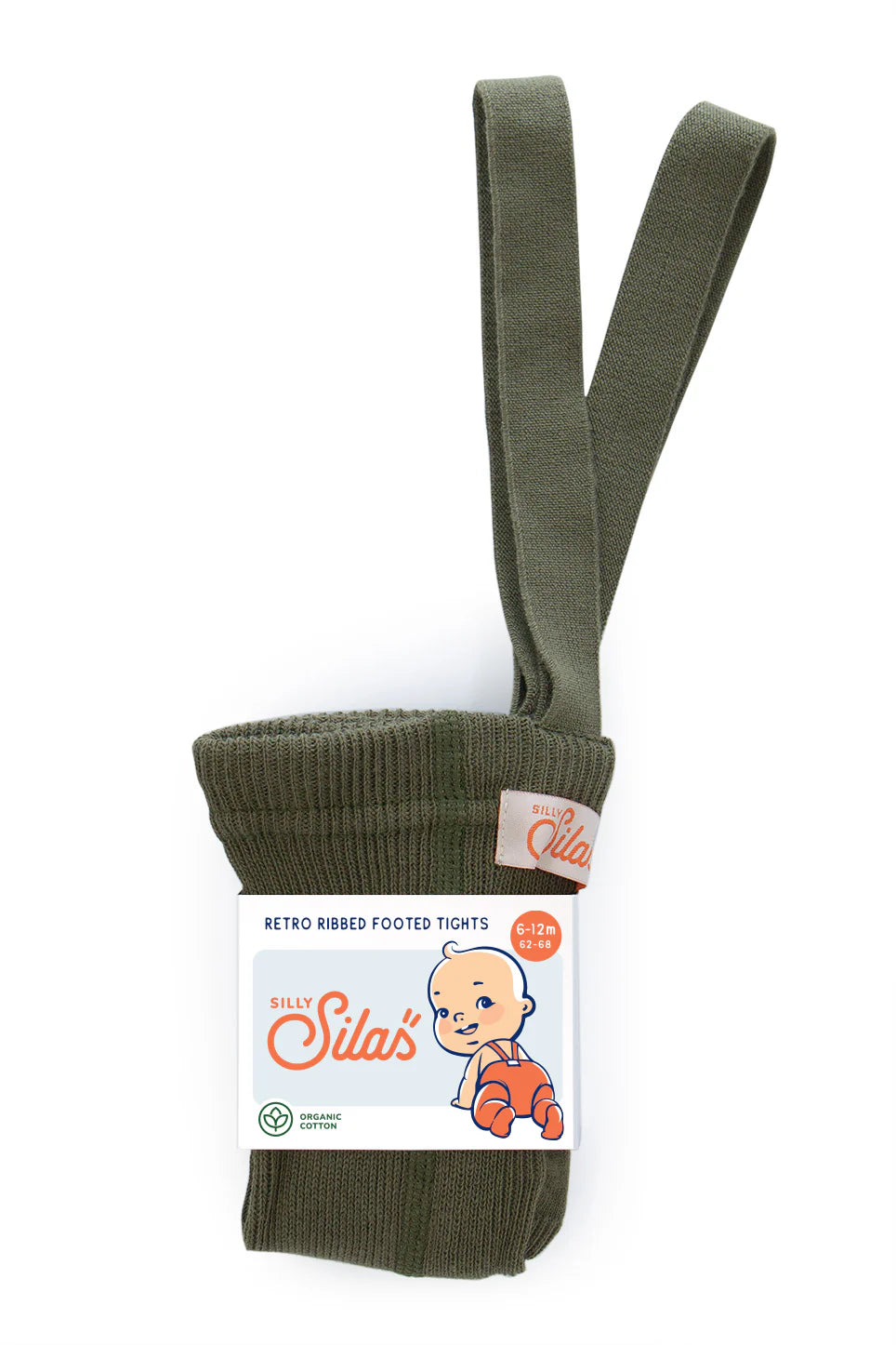 Bio Trägerstrumpfhose "Retro" (Olive) von Silly Silas