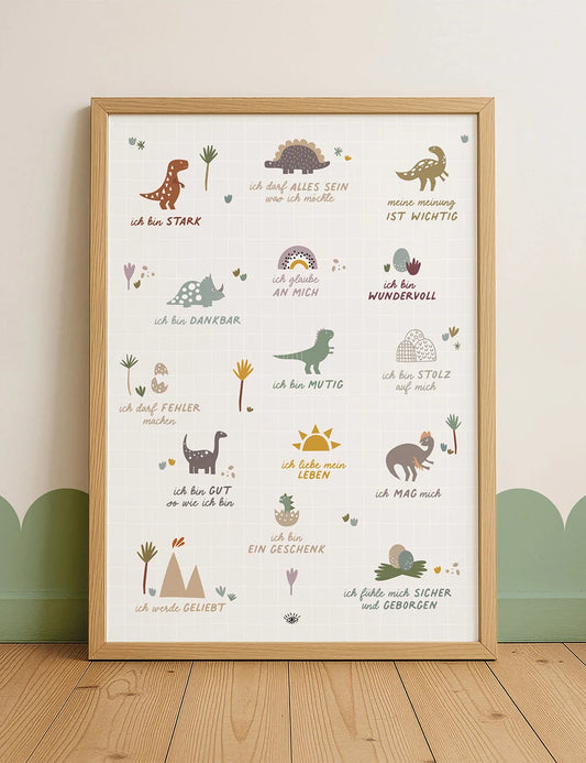 Affirmationsposter "Dinos" von Fischomaswerkstatt