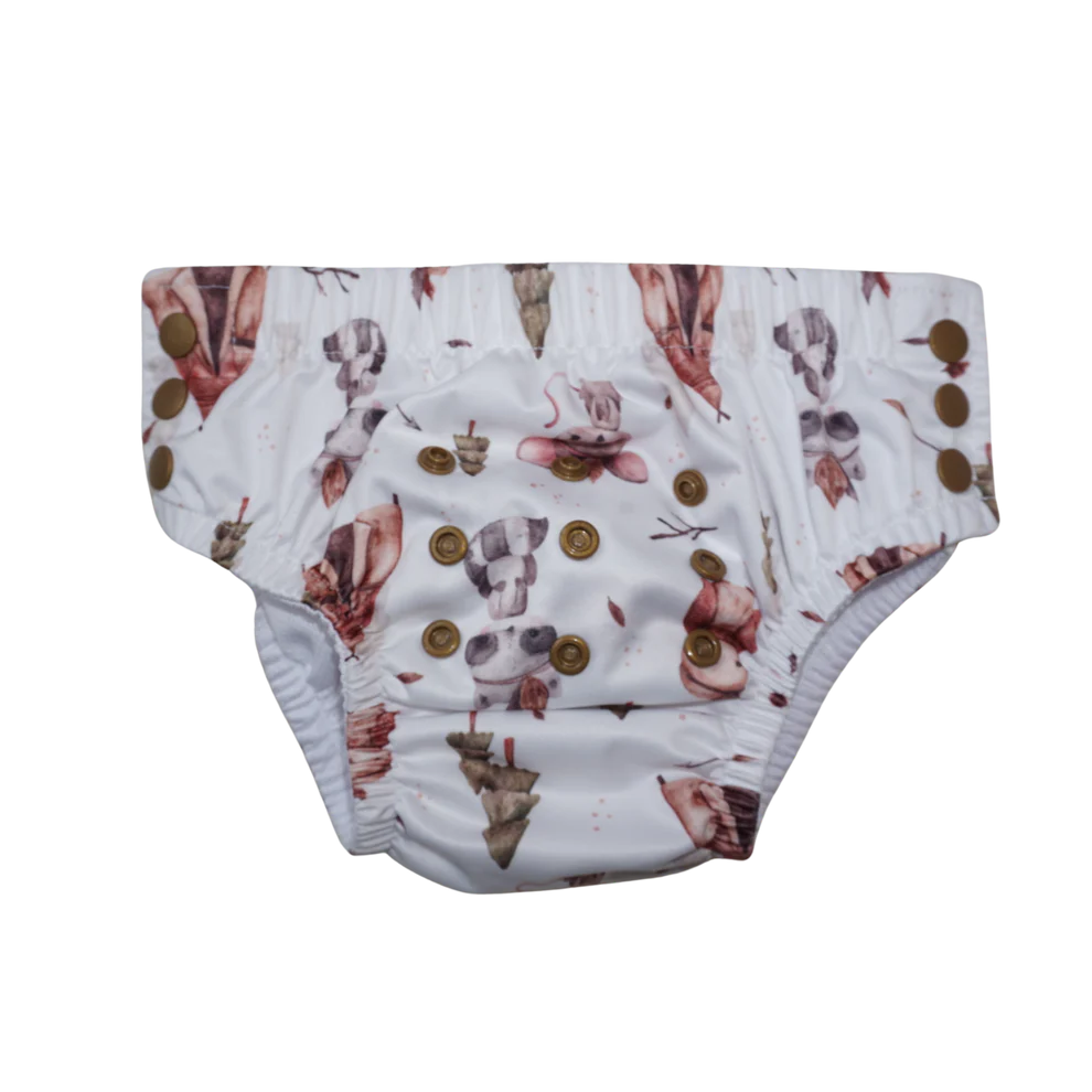 2-in-1 Schwimmwindel & Training Pants "Leo Beige/Boho Friends" (nachhaltig schön)