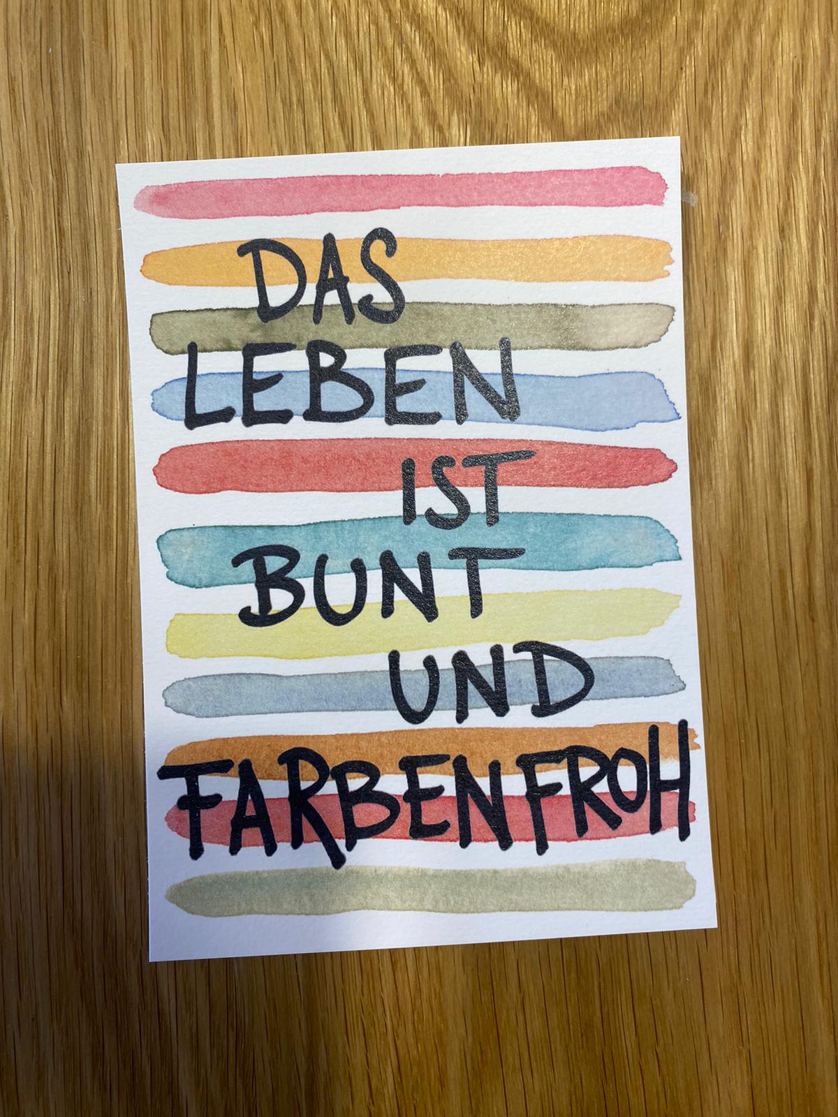 Postkarte "Bunt & Farbenfroh" (handgemalt)