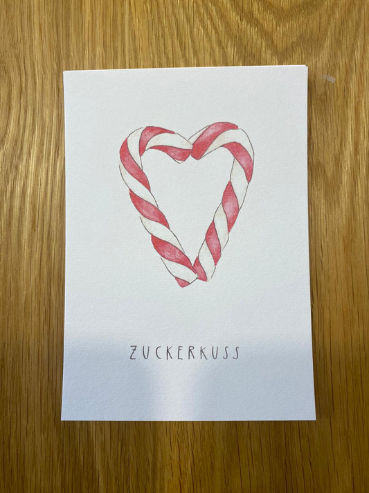 Postkarte "Zuckerkuss" (handgemalt)