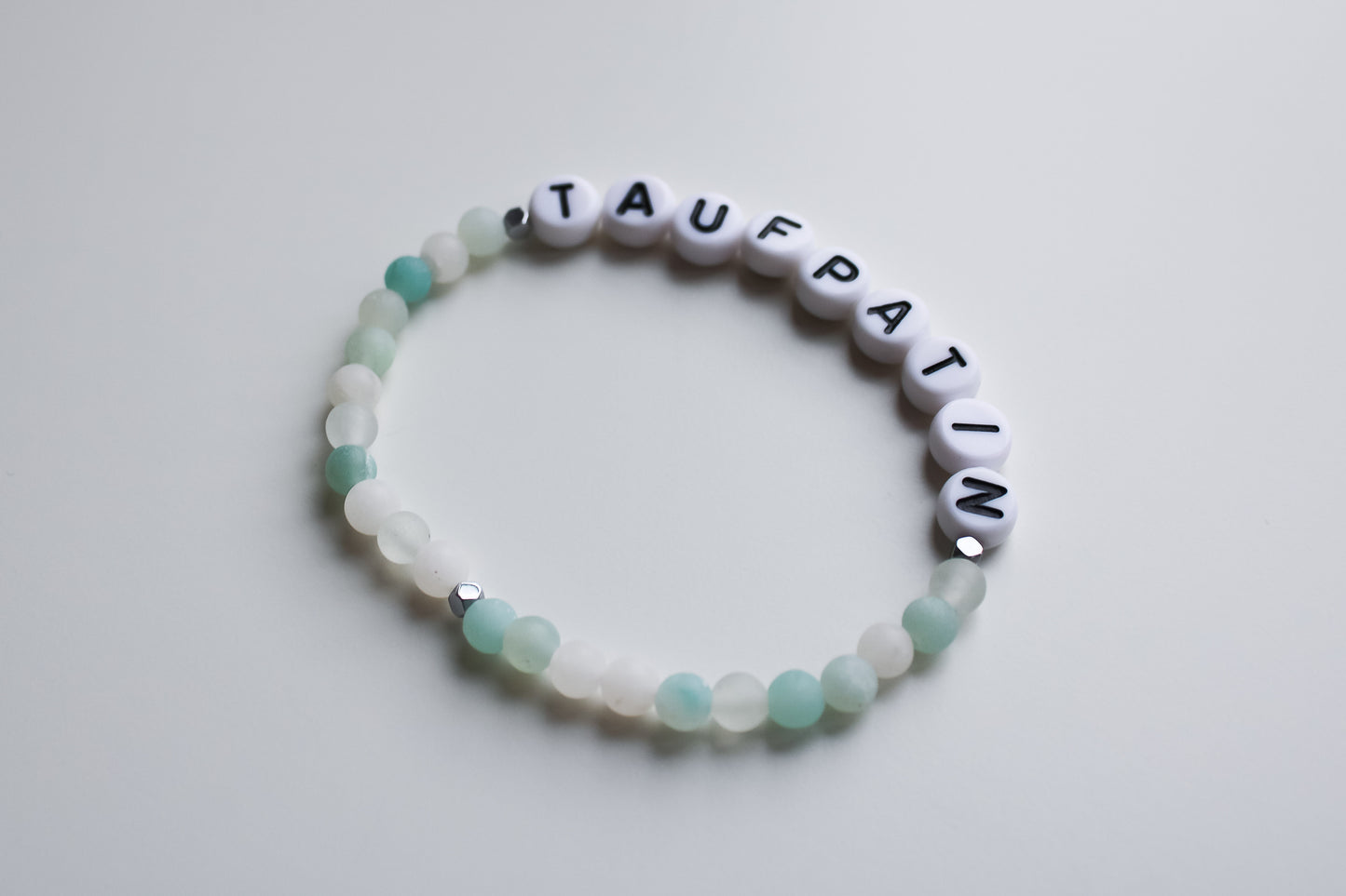 Armband "Taufpatin" (Mint/Rosa)